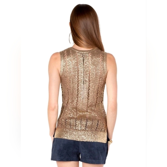 BCBGMaxAzria Women's Metallic Gold Tank Top - Sz XS - Picture 2 of 8